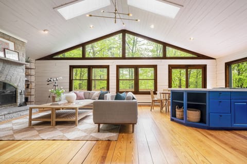 Spacious interior with tall ceilings and lots of light.