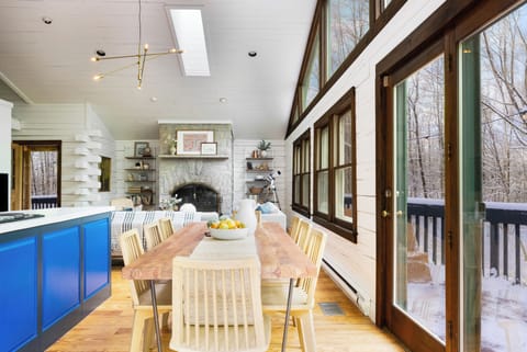 Dining area opens up to the patio.