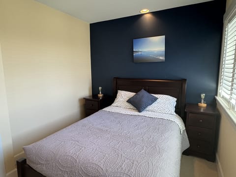 Double bed with tv/dvd player and good selection of kids family and adult movies