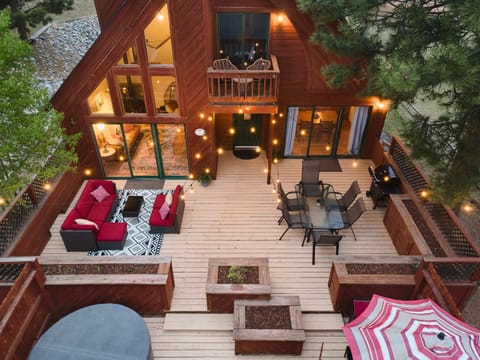 Private Patio with outdoor dining, seating and hot tub