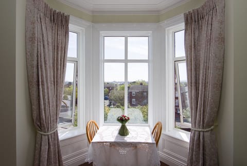 Bay window with views over the city of Dublin