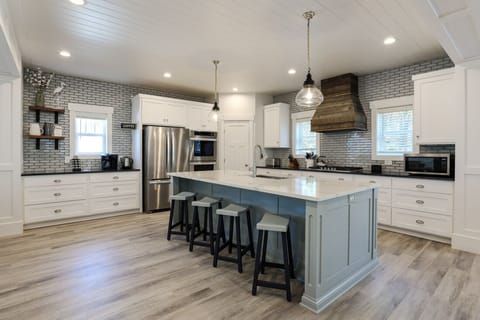 Kitchen with coffee bar off to the left