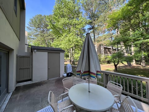 Private Outdoor Deck with Outdoor Shower & Storage Shed with some Beach Gear