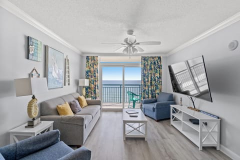 Deluxe Condo, 3 Bedrooms, Balcony, Oceanfront (1202) | Living area | TV