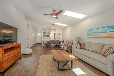 Island Time Living Room w/ 55" HD Smart TV and Dining Table