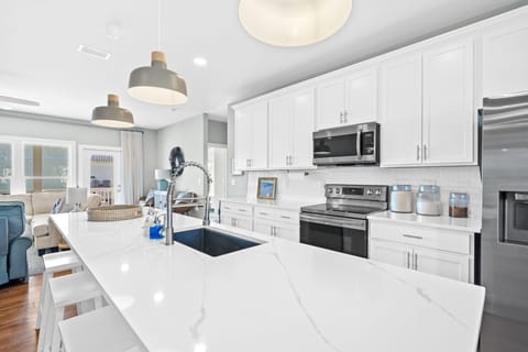 Large kitchen island for families to gather