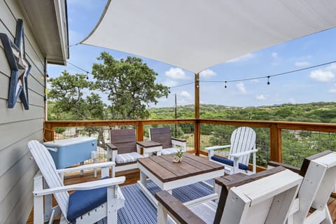 Hill country views from the deck on the rear of the home.