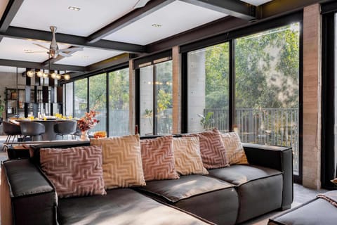 Sophisticated Living Area with Tranquil Views


