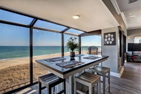 Stunning ocean views from dining room, living room, & kitchen!  