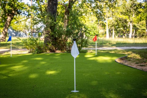 Putt your way through a custom course—your private backyard mini golf is ready for fun!