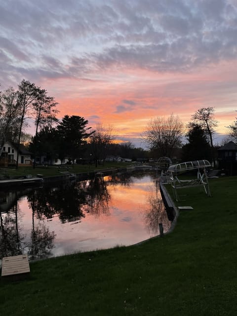 Sunset on the channel right in the yard!
