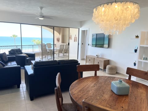 Living room and dining room