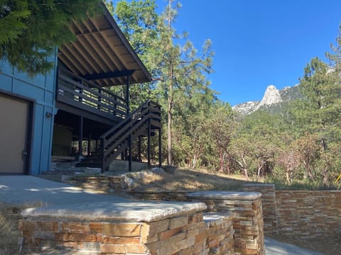 Enjoy the views from our Idyllwild cabin just steps from Café Aroma