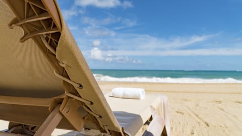 Beach nearby, sun loungers, beach umbrellas, beach towels