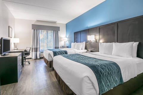 Room, 2 Queen Beds, Non Smoking (Pet Friendly) | In-room safe, desk, blackout drapes, iron/ironing board