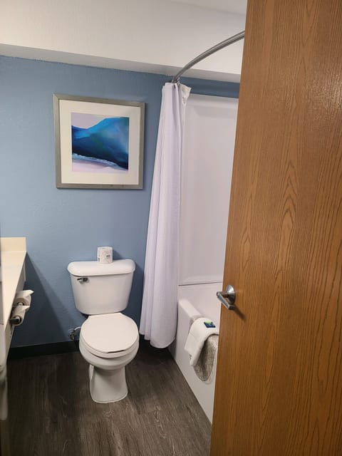 Standard Room, 1 King and 1 Queen | Bathroom | Free toiletries, hair dryer, towels, soap