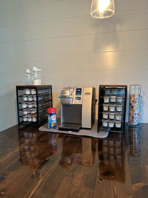 Comercial Keurig with plenty of k cups for coffee lovers!