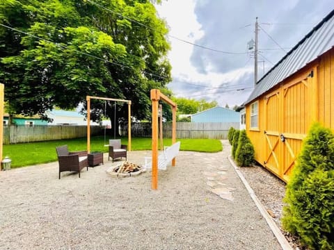 Private backyard with fire pit and BBQ 