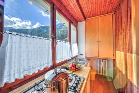 Family Studio, Mountain View (Monterosa Cozy Apartment 200m From) | Private kitchen | Fridge, microwave, stovetop, coffee/tea maker
