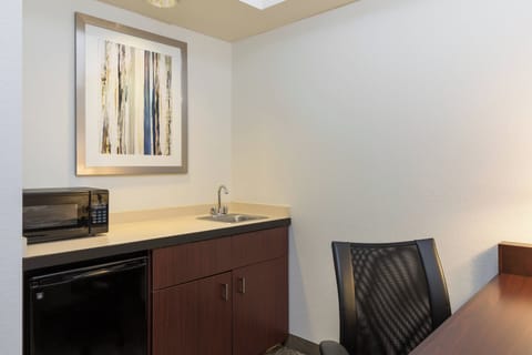 Premium bedding, desk, blackout drapes, iron/ironing board