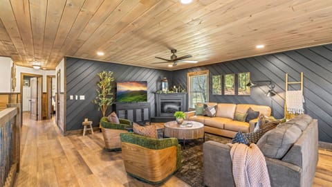 Cozy living room with fireplace