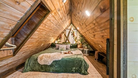 Indulge in peaceful rest in this king size bed