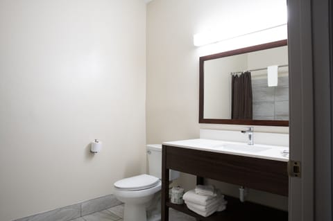 Bathtub, free toiletries, hair dryer, towels