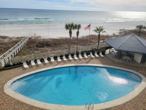 Balcony view of beach just steps away