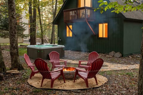 Embrace of the woods while toasting marshmallows by the fire pit.