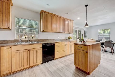 The kitchen is fully equipped