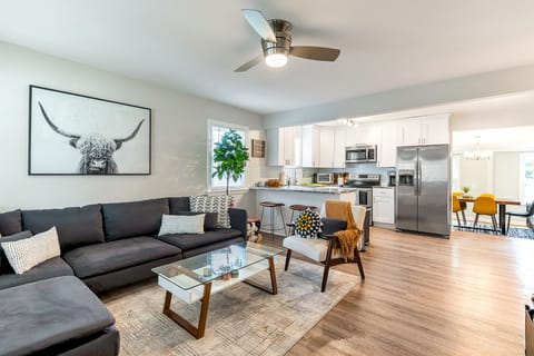 Open concept living/kitchen/dining for easy gathering with friends and family.