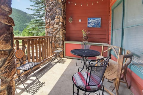 Balcony With a View of Mountains and Slopes.