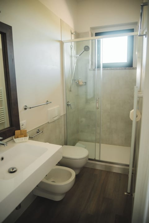 Free toiletries, hair dryer, bathrobes, bidet