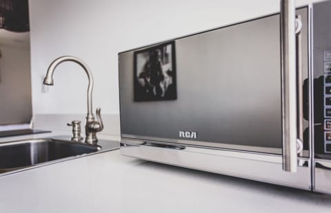 Fridge, microwave, coffee/tea maker