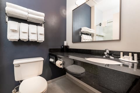 Room, 2 Queen Beds | Bathroom | Combined shower/tub, hydromassage showerhead, eco-friendly toiletries