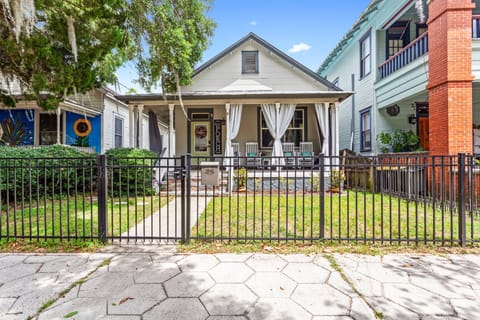 Front porch and backyard are fully fenced. Street Parking is in front of house