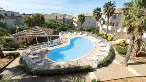 Very pleasant residence with swimming pool, close to the sea and the city center : view from the appartment