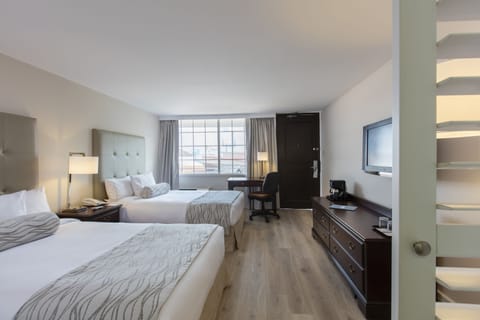 Standard Room, 2 Double Beds | In-room safe, desk, laptop workspace, soundproofing