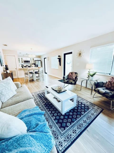 Living Room with Queen size Sofa Bed.