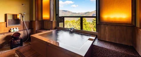 1BedroomSuite,Kintoki-AnnexB-including Kaiseki dinner&Japanese set breakfast(both with fish&seafood) | Bathroom | Combined shower/tub, spring water tub, free toiletries, hair dryer