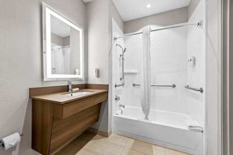 1 bedroom, desk, laptop workspace, iron/ironing board