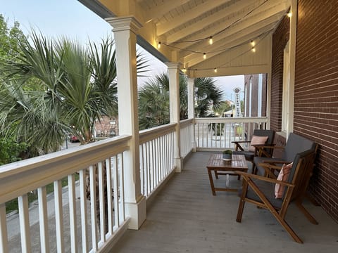 Spacious balcony and seating area