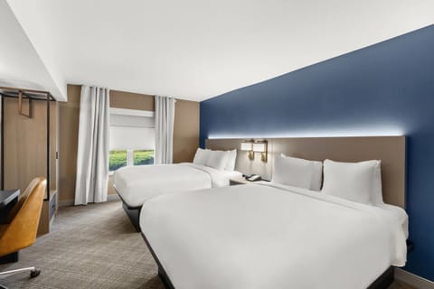 Premium bedding, desk, blackout drapes, iron/ironing board