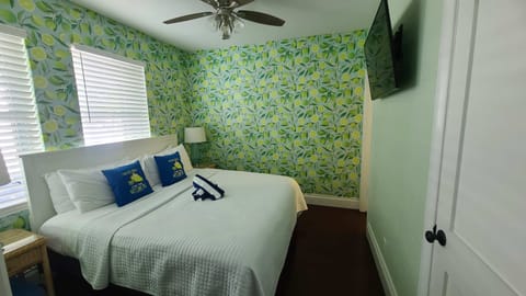 Renovated king bedroom with 50 inch smart TV
