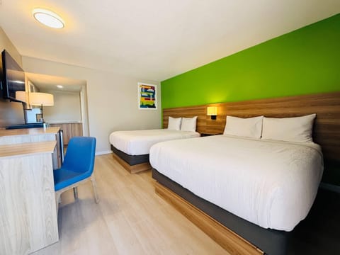 Room, 2 Queen Beds, Non Smoking (Efficiency) | Desk, soundproofing, iron/ironing board, WiFi (free)