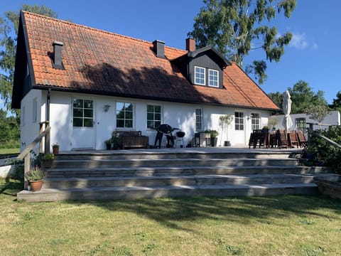 Back side of the villa with deck