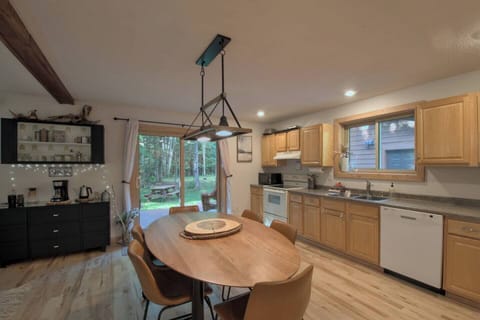 The kitchen is big and spacious and ready for you to cook up a feast.