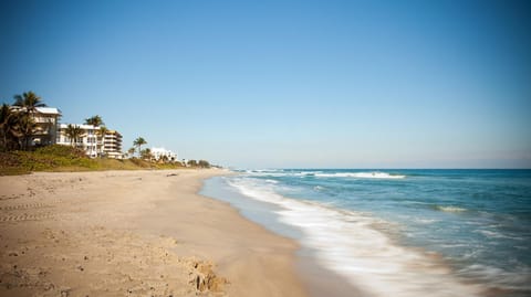 On the beach, white sand