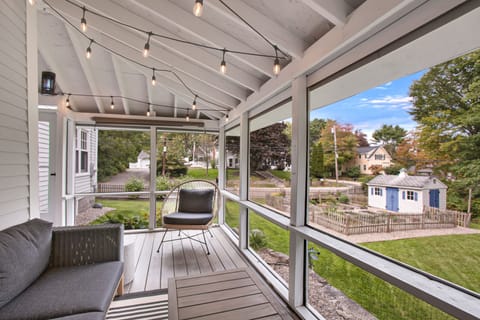 Screened in patio overlooking yard