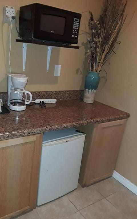 Fridge, microwave, coffee/tea maker